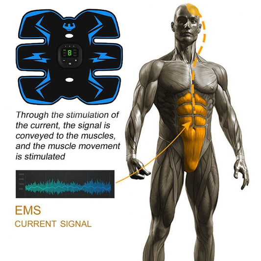 EMS Wireless Muscle Stimulator Trainer Smart Fitness Abdominal Training - Top Trendz